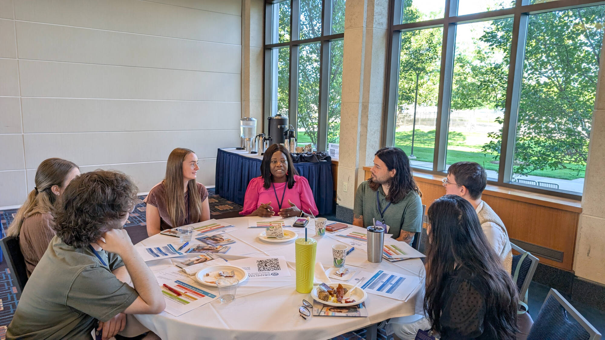 Attendees participate in a small-group discussion during the Social Work Convening.